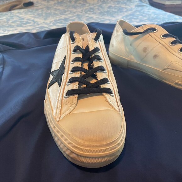 Golden Goose Men's V-Star in Nappa leather with Black nubuck leather star - Picture 5 of 11